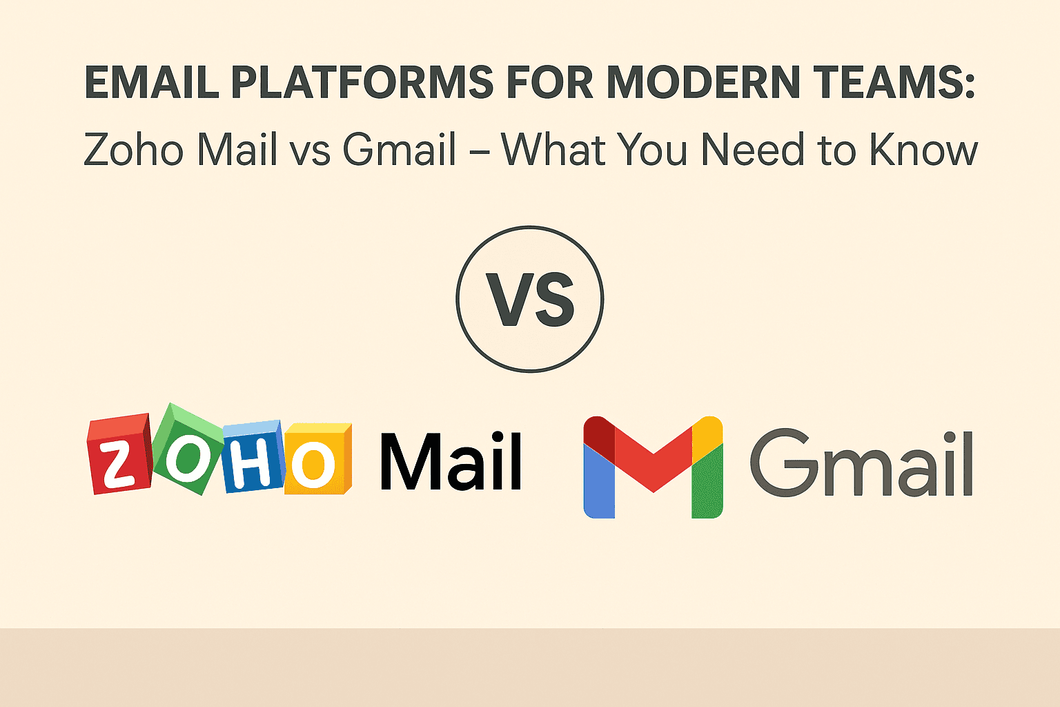 Email Platforms for Modern Teams: Zoho Mail vs Gmail – What You Need to Know